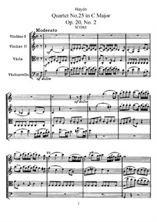 String Quartet No.25 in C Major, Hob.III/32 Op.20 No.2: Full score by Joseph Haydn