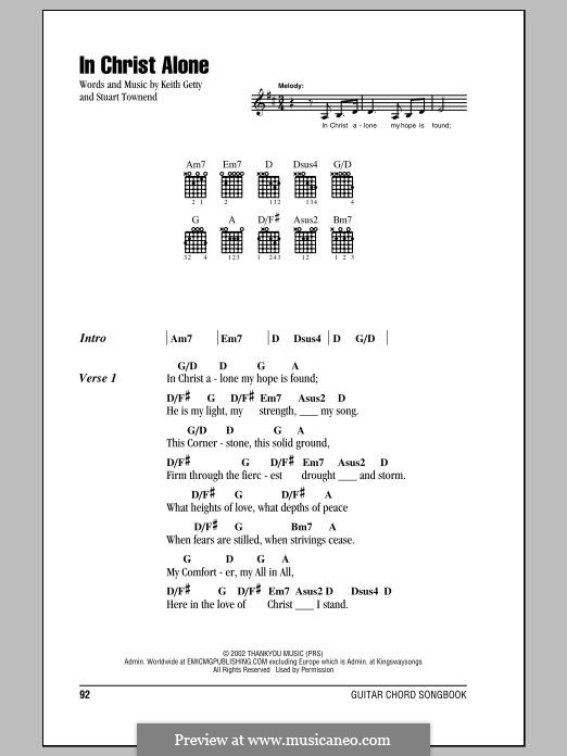 In Christ Alone (Newsboys): Lyrics and chords by Keith Getty, Stuart Townend
