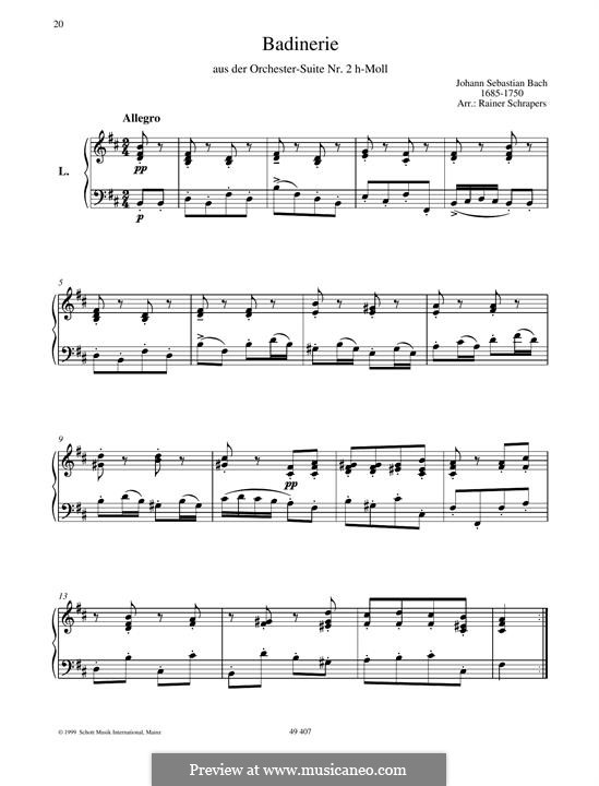 Badinerie: For piano by Johann Sebastian Bach