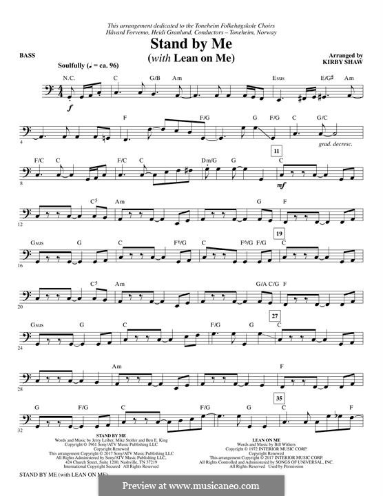 Stand By Me With Lean On Me By B Withers Sheet Music On Musicaneo