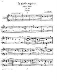 Suite No.3 'In modo populari', Op.43: For piano four hands by César Cui