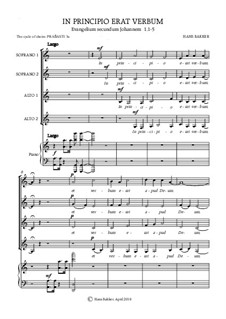 In Principio Erat Verbum for SSAA and piano: In Principio Erat Verbum for SSAA and piano by Hans Bakker