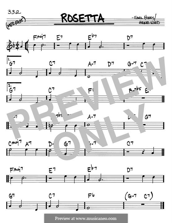 Rosetta: For guitar with tab by Henri Woode, Earl Hines