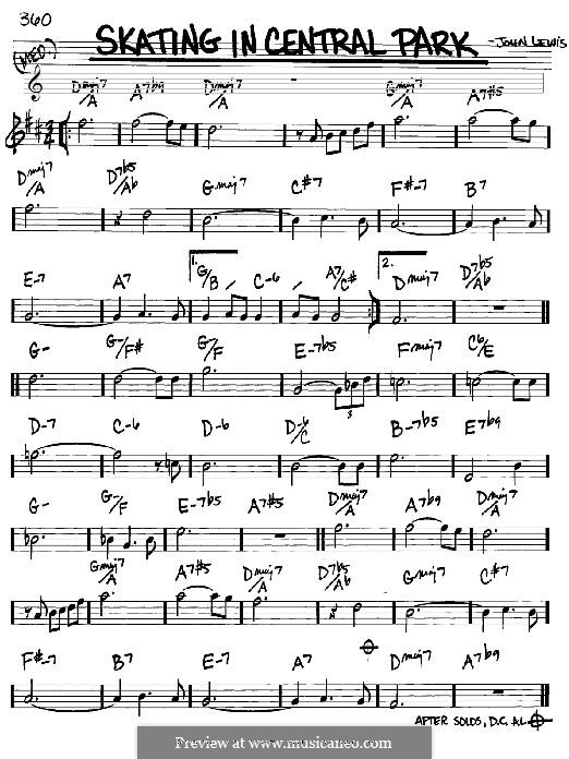 Skating in Central Park by J.A. Lewis sheet music on MusicaNeo