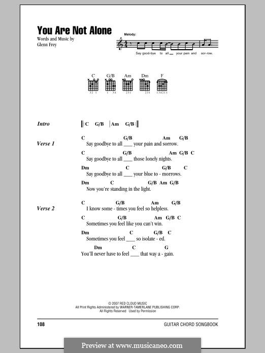 You are not Alone (Eagles): Lyrics and chords by Glen Frey