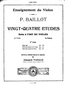 L'art du violon (The Art of the Violin). Twenty-Four Etudes: No.13-18 by Pierre Baillot