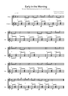 Early One Morning: For instrument in C and guitar (C Major) by folklore