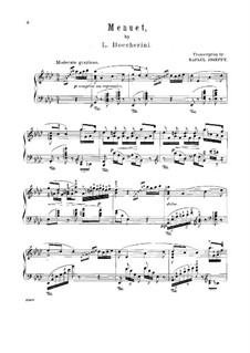 Minuet (Piano version): For a single performer by Luigi Boccherini