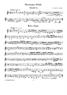 Prelude and Fugue on Theme 'B-la-f' for String Quartet, Op.11: Violin II Part by Alexander Kopylov
