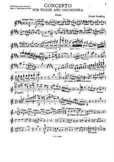 Concerto for Violin and Orchestra in B Major: Arrangement for violin and piano – solo part by Ernest Schelling