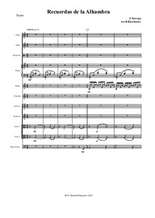 Memories of the Alhambra: For chamber orchestra – full score by Francisco Tárrega