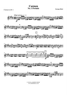 First Suite: Prelude - Clarinet in Bb 1 (Transposed Part) by Georges Bizet