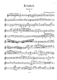 Piano Quintet in F Major, Op.10: Violin I part by Joachim Neergaard
