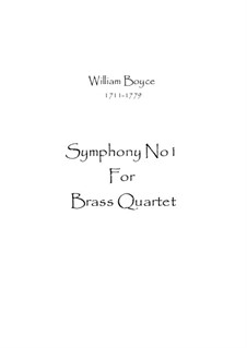 Symphony No.1: For wind quartet by William Boyce