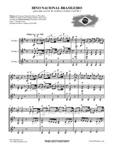 Brazilian National Anthem: For 2 or 3 violins (1999, rev. 2019) by Francisco Manuel da Silva