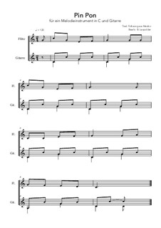 Pin Pon: For melody instrument in C and guitar (C Major) by folklore