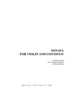 Sonata for Violin and Continuo: For string quartet with parts by Domenico Zipoli