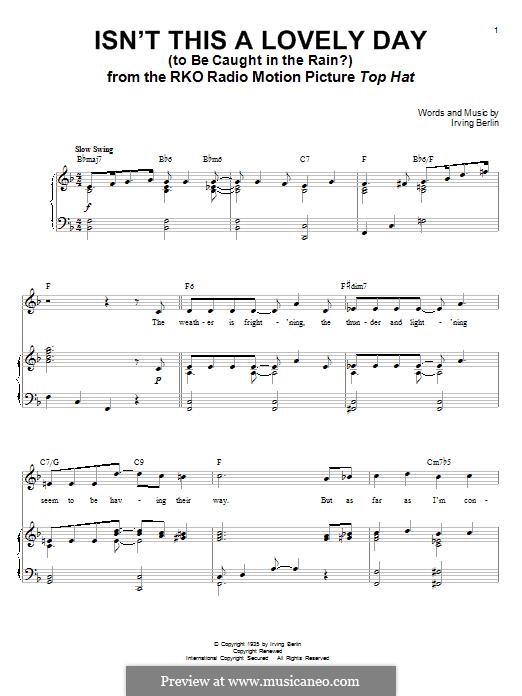 Isn't This a Lovely Day (To Be Caught in the Rain?): For voice and piano by Irving Berlin