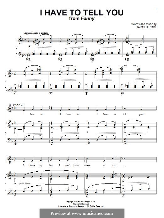 I Have To Tell You: For voice and piano by Harold Rome