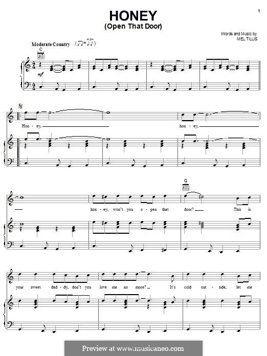 Honey Open That Door By M Tillis Sheet Music On Musicaneo