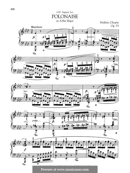 Polonaise in A Flat Major 'Heroic', Op.53: For piano by Frédéric Chopin