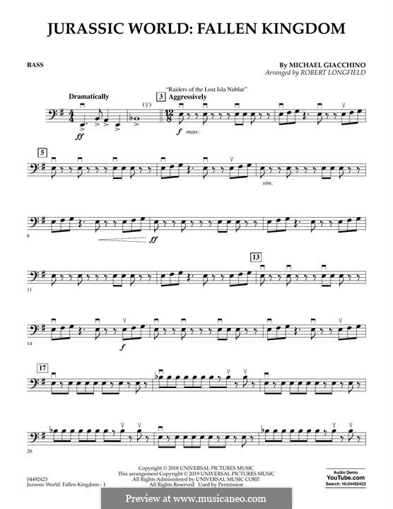 Jurassic World: Fallen Kingdom (arr. Robert Longfield): Bass part by Michael Giacchino