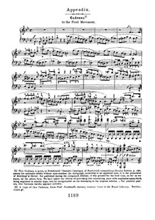 Concerto for Piano and Orchestra No.2, Op.19: Cadenza to movement I by Ludwig van Beethoven