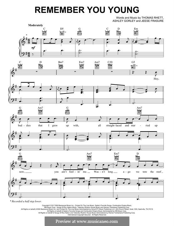 Remember You Young: Remember You Young by Ashley Gorley, Thomas Rhett, Jesse Frasure