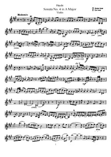 Sonata No.4 in A Major: Solo part by Joseph Haydn