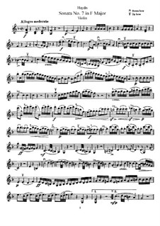 Sonata No.7 in F Major: Solo part by Joseph Haydn
