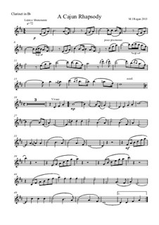 A Cajun Rhapsody: Clarinet part by Michael Regan