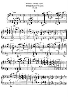Three Humoresques, Op.31: For piano by Samuel Coleridge-Taylor