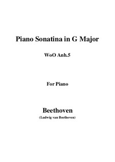 Sonatina in G Major: For piano by Ludwig van Beethoven
