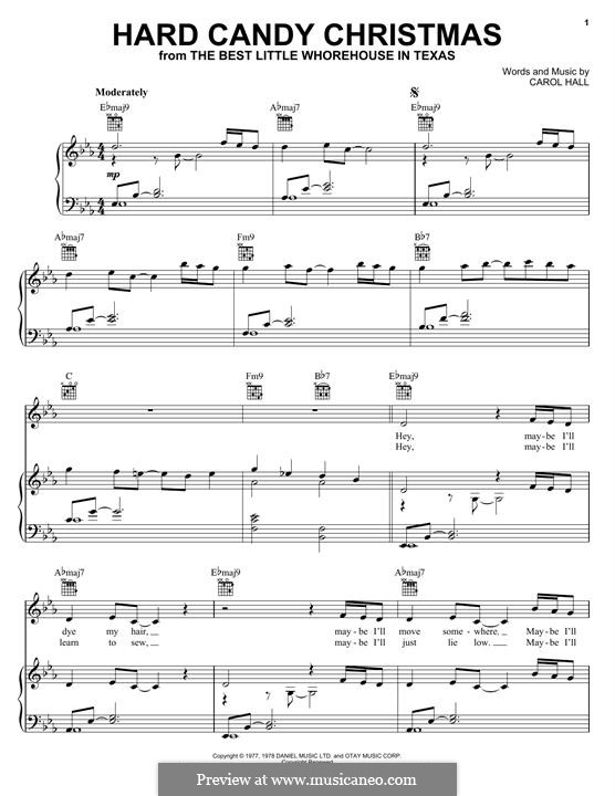 Hard Candy Christmas (Dolly Parton) by C. Hall sheet music on MusicaNeo
