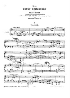 Faust Symphony, S.108: For piano by Franz Liszt