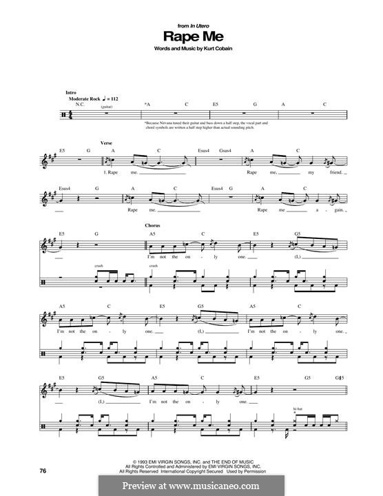 Rape Me (Nirvana): Drum set by Kurt Cobain