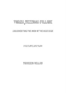 Torna, vezzosa fillide: For flute and piano by Vincenzo Bellini