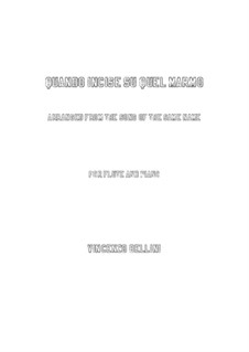 Quando incise su quel marmo: For flute and piano by Vincenzo Bellini