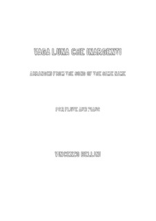 Vaga luna che inargenti : For flute and piano by Vincenzo Bellini