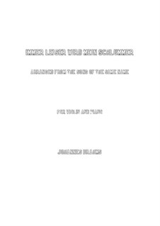 Five Songs, Op.105: No.2 My Slumber Grows More and More Peaceful, for violin and piano by Johannes Brahms
