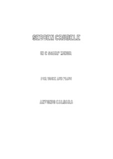 Sebben, crudele: For voice and piano (c sharp minor) by Antonio Caldara