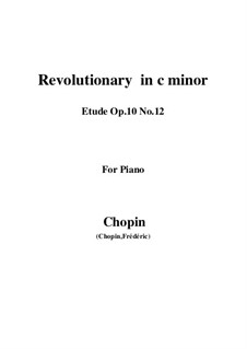 No.12 in C Minor: For piano by Frédéric Chopin