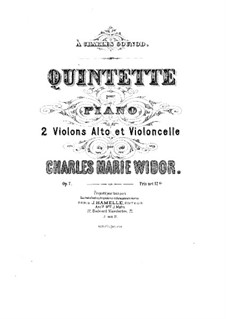 Piano Quintet No.1, Op.7: Full score by Charles-Marie Widor