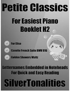 Petite Classics for Easiest Piano Booklet H2: Petite Classics for Easiest Piano Booklet H2 by Johann Sebastian Bach, Ludwig van Beethoven, Émile Waldteufel