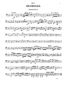Serenade for Winds No.12 in C Minor, K.388: Bassoon II part by Wolfgang Amadeus Mozart