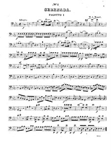 Serenade for Winds No.12 in C Minor, K.388: Bassoon I part by Wolfgang Amadeus Mozart
