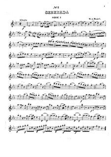 Serenade for Winds No.12 in C Minor, K.388: Oboe I part by Wolfgang Amadeus Mozart