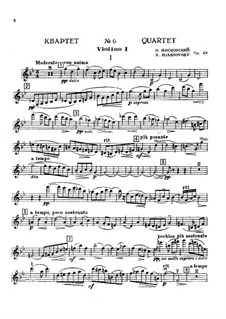 String Quartet No.6, Op.49: Parts by Nikolai Myaskovsky