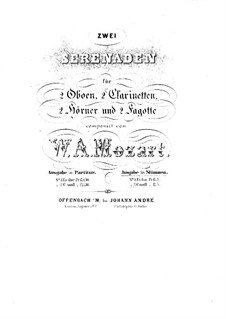 Serenade for Winds No.12 in C Minor, K.388: Clarinet I part by Wolfgang Amadeus Mozart