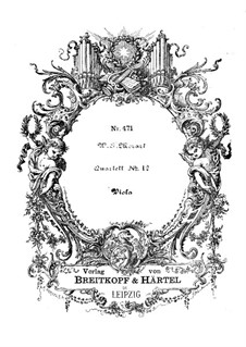 String Quartet No.12 in B Flat Major, K.172: Viola part by Wolfgang Amadeus Mozart